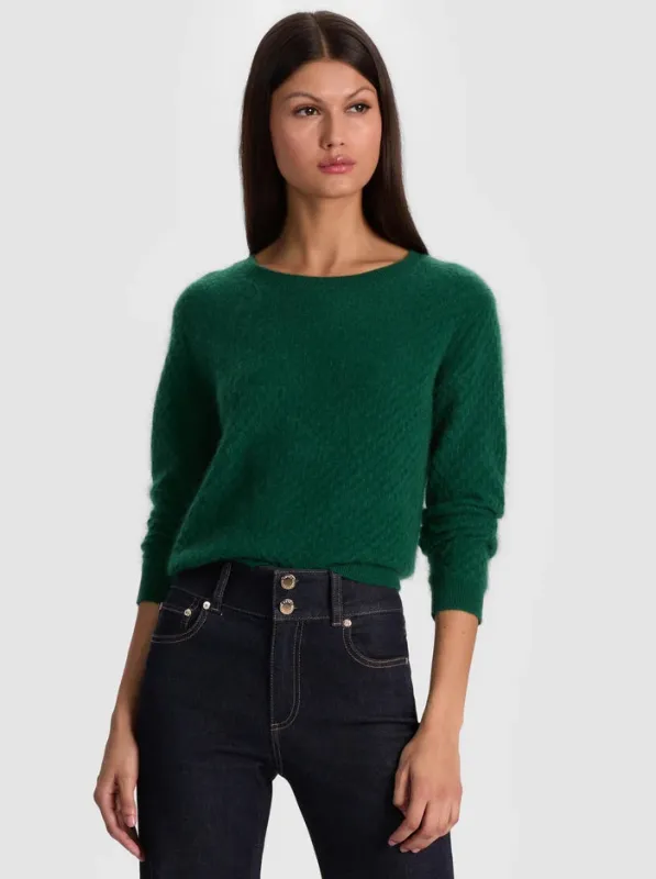 Alice + Olivia - Carolee Cashmere Pullover - Green Mystique sold by Jessie Boutique