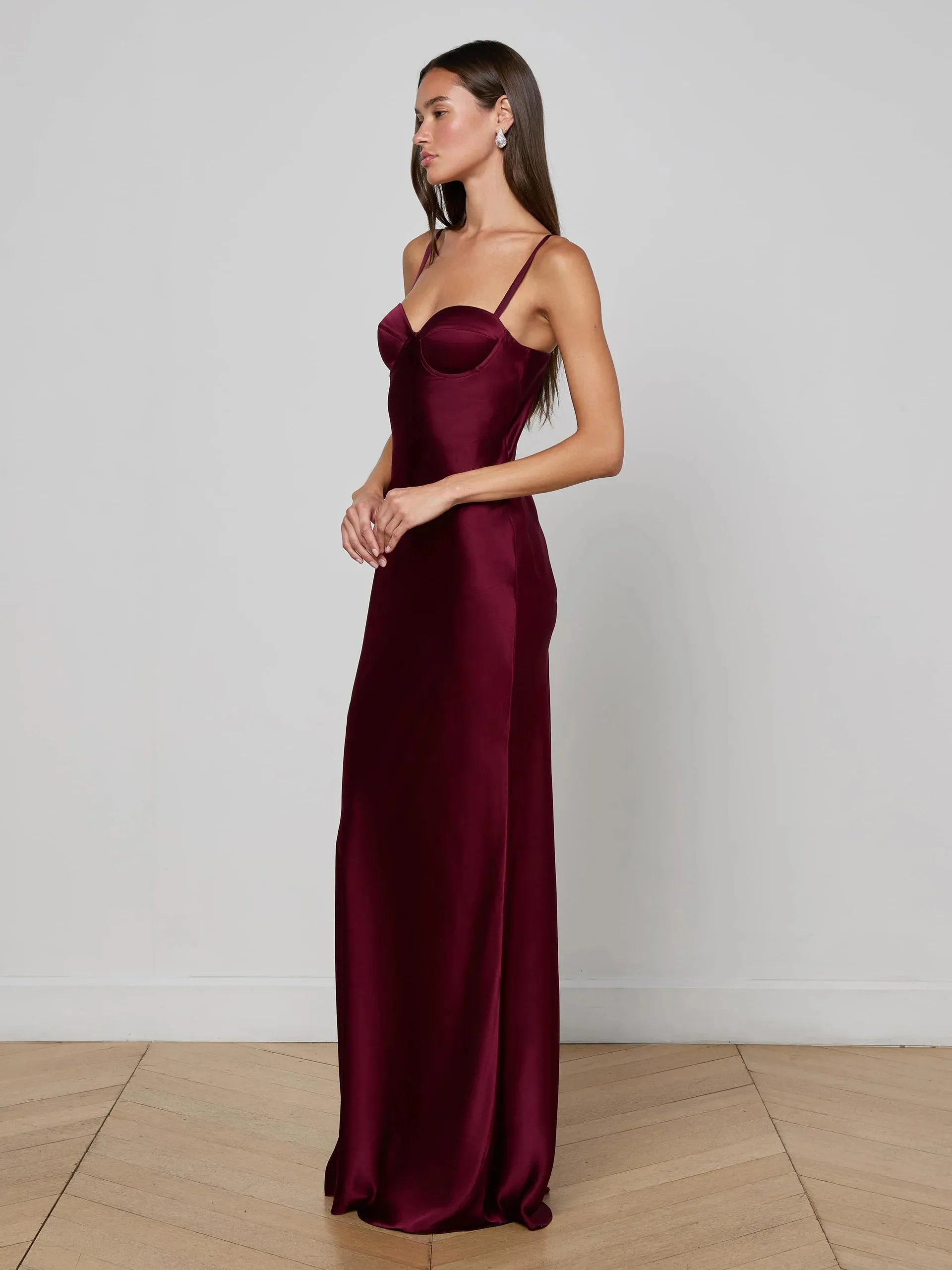 L'agence - Sayla Silk Gown - Dark Port sold by Jessie Boutique product image thumbnail 3