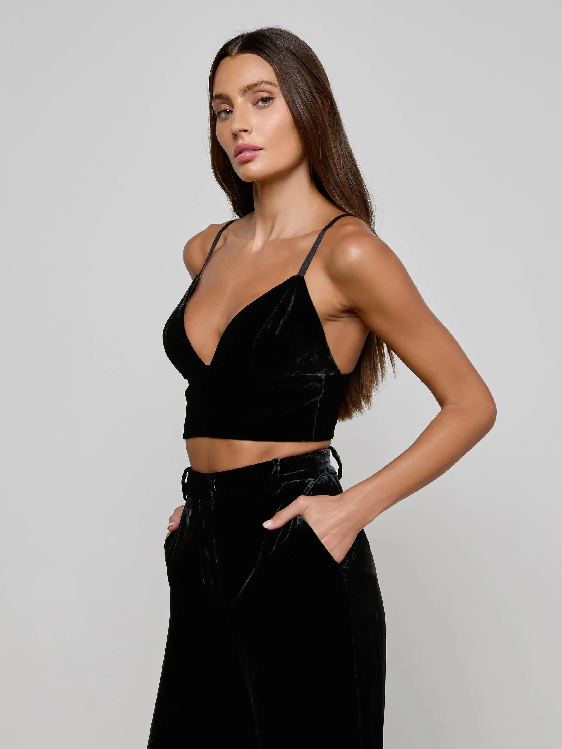 L'agence - Aislin Velvet Bralette - Black sold by Jessie Boutique product image thumbnail 2