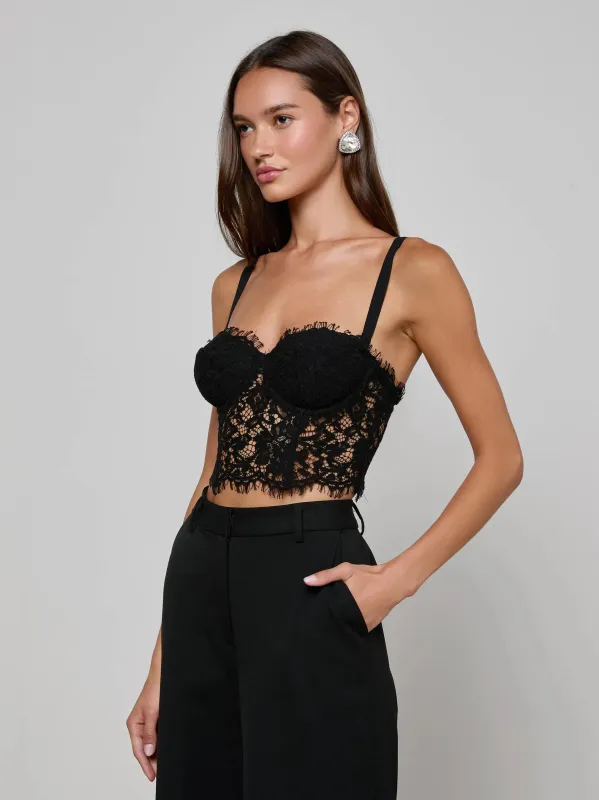 L'agence - Raquel Lace Bustier - Black sold by Jessie Boutique