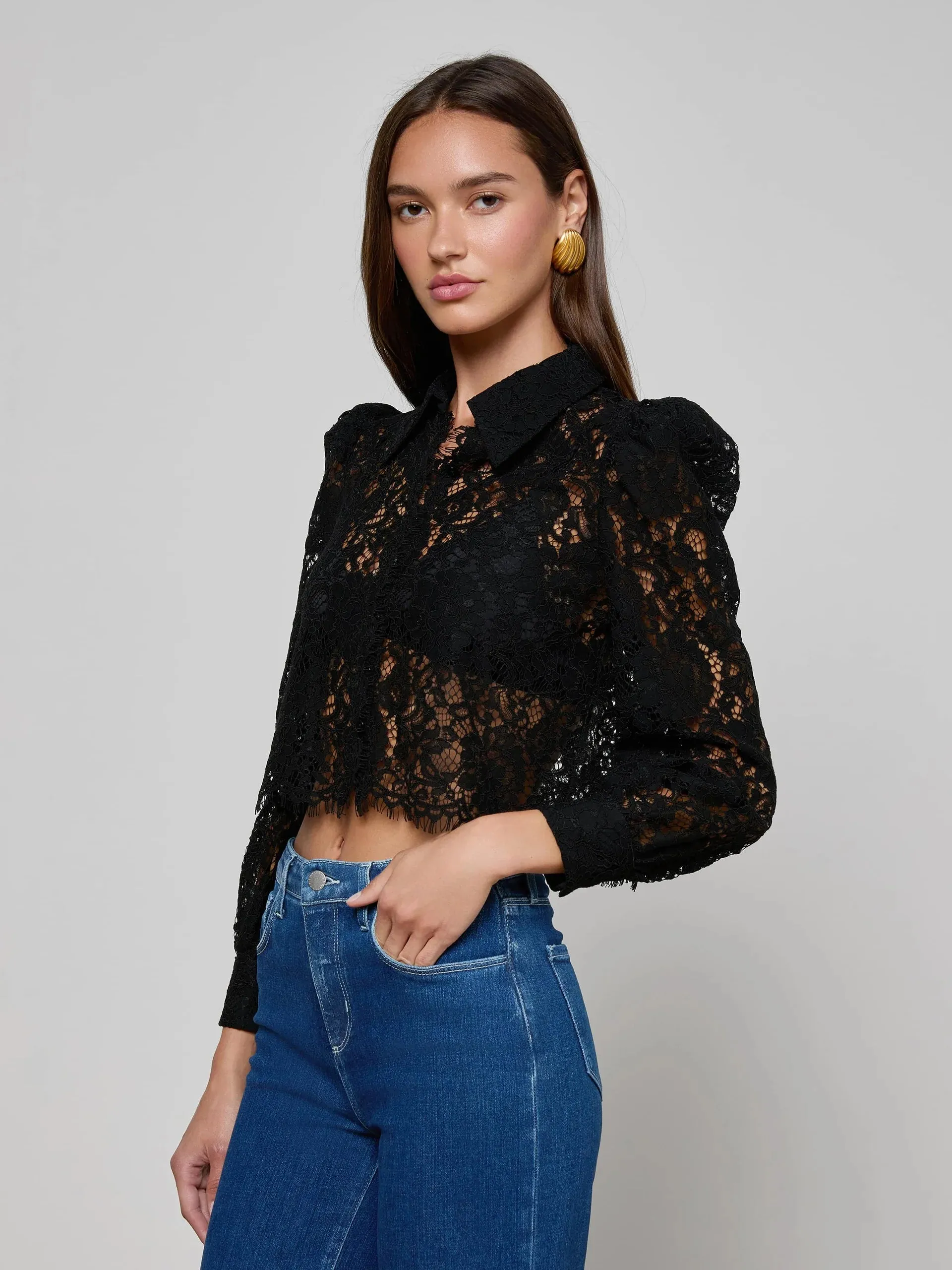 L'agence - Anita Lace Blouse - Black sold by Jessie Boutique product image thumbnail 2