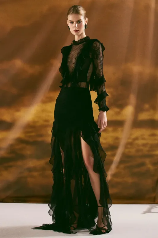Patbo - Laila Lace Maxi Skirt - Black sold by Jessie Boutique
