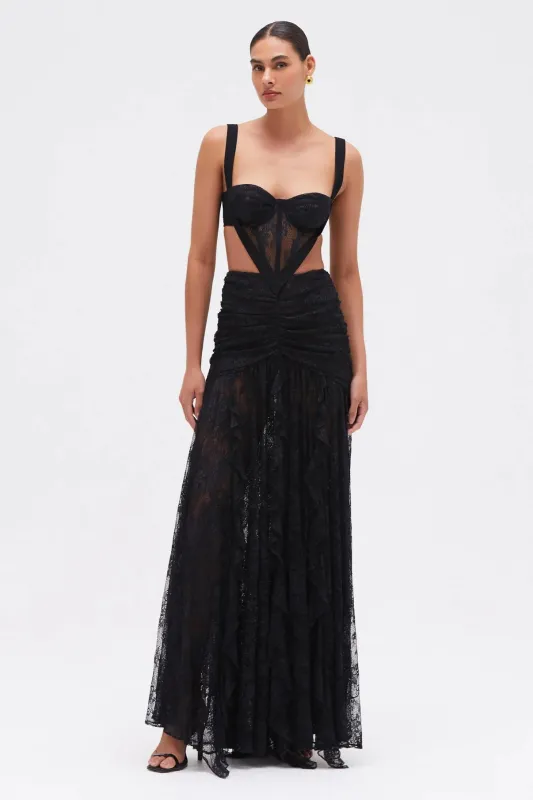 Patbo - Laila Lace Cut Out Gown - Black made by PatBO
