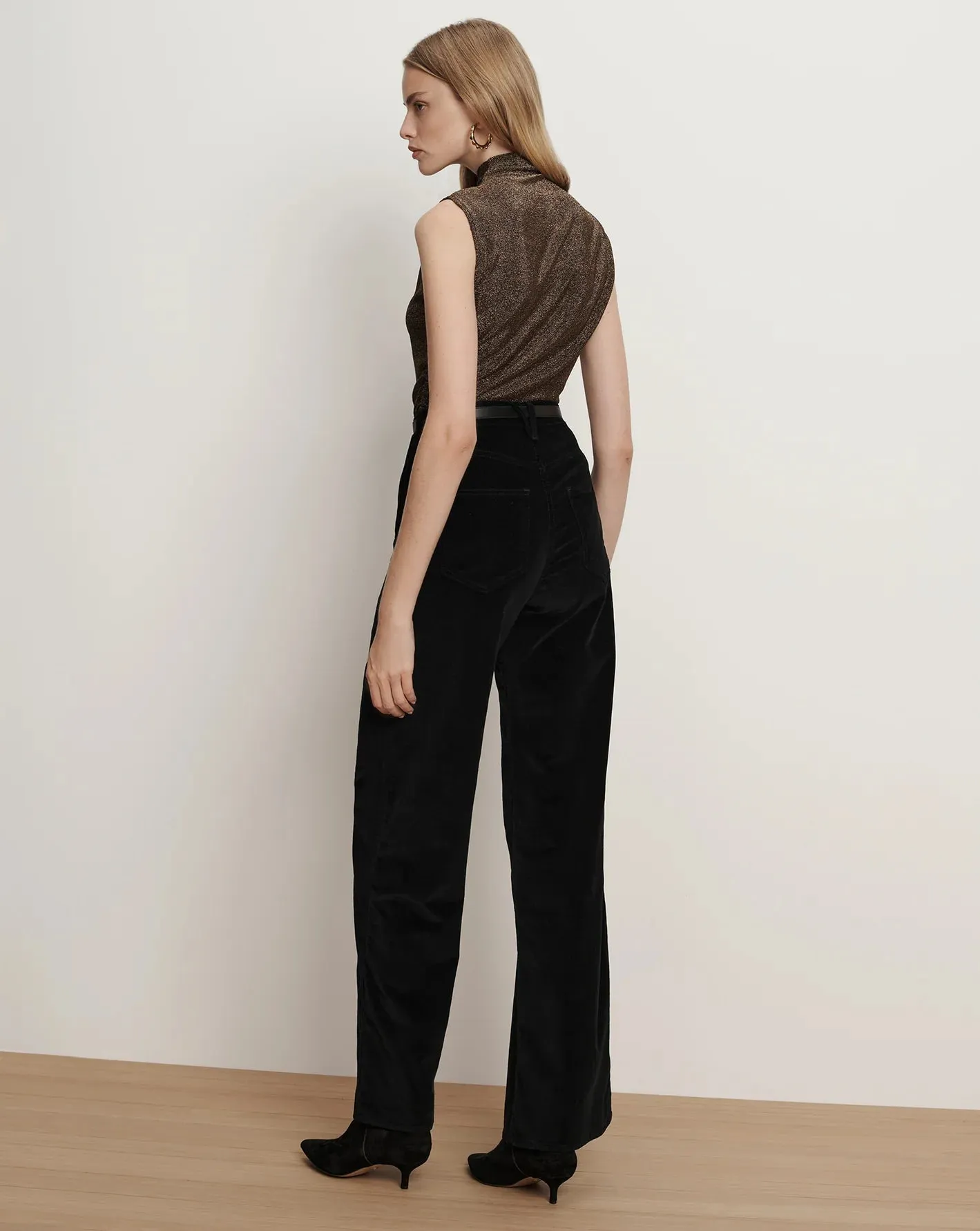 Veronica Beard - Taylor Velvet Wide-Leg Pant - Black sold by Jessie Boutique product image thumbnail 4