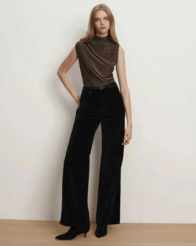Veronica Beard - Taylor Velvet Wide-Leg Pant - Black sold by Jessie Boutique