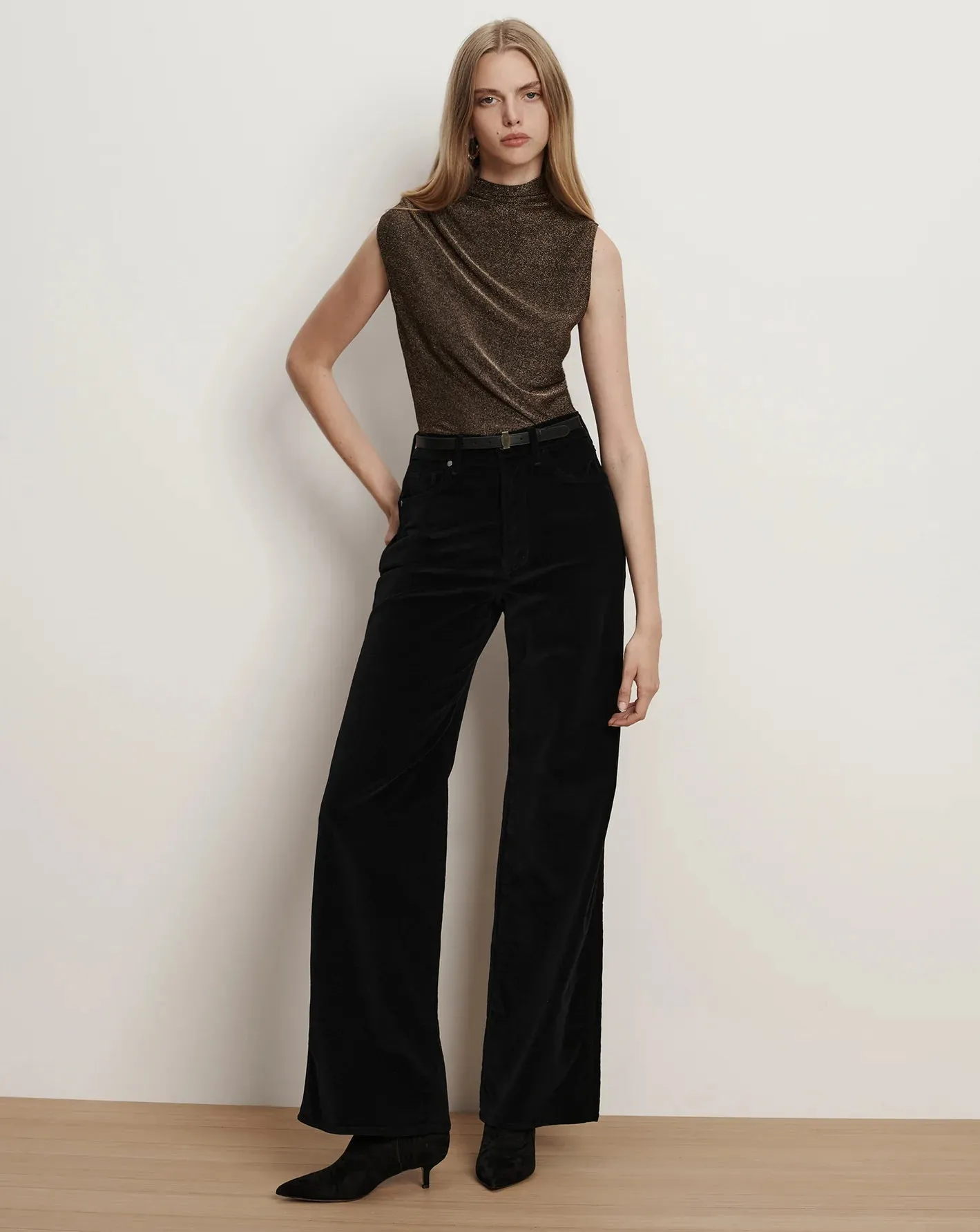 Veronica Beard - Taylor Velvet Wide-Leg Pant - Black sold by Jessie Boutique