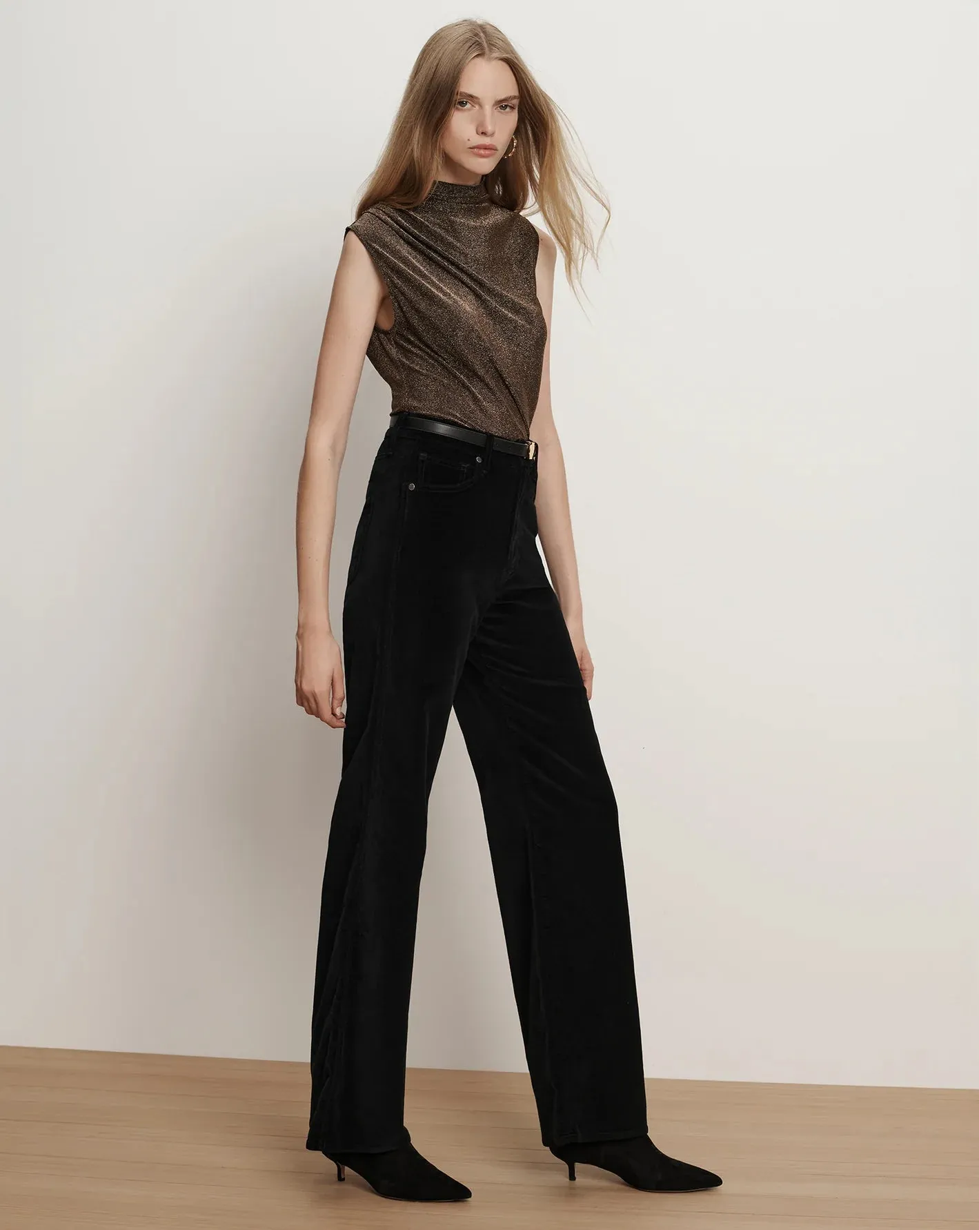 Veronica Beard - Taylor Velvet Wide-Leg Pant - Black sold by Jessie Boutique product image thumbnail 3