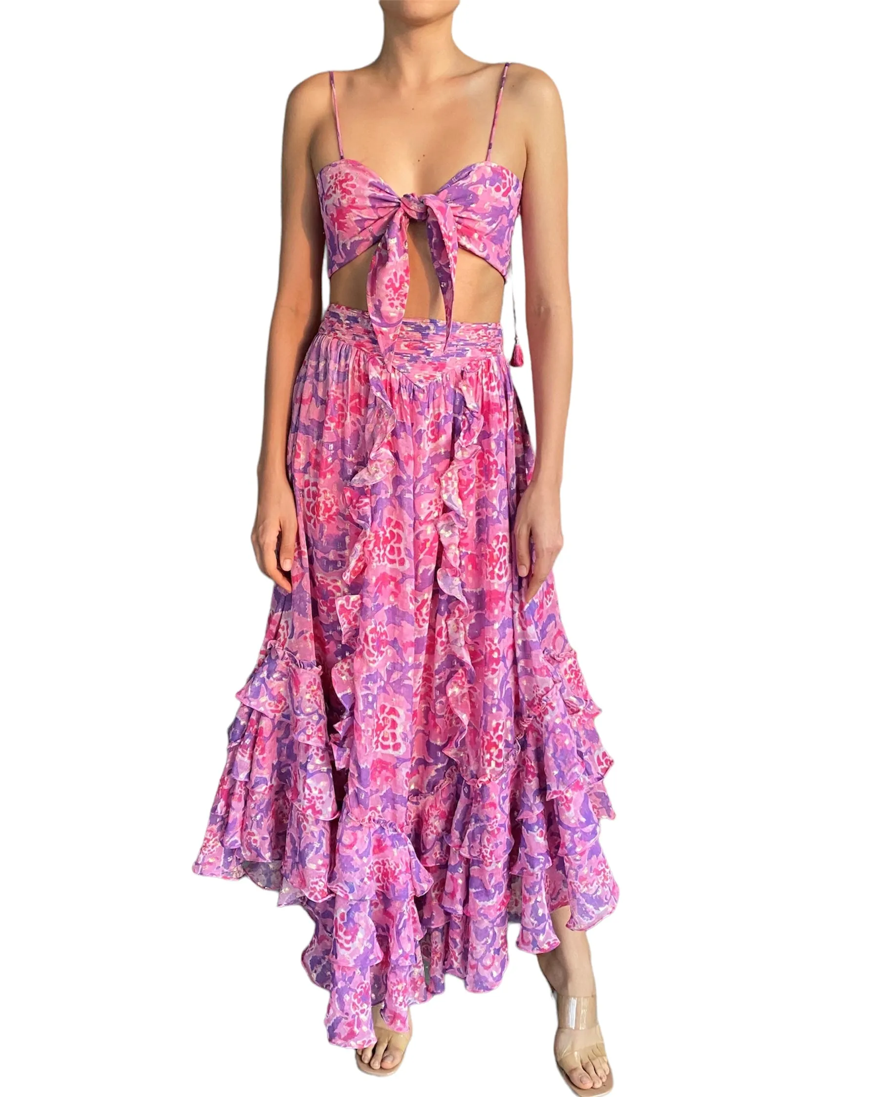 Rococo Sand - Lei Bandeau - Bubblegum Pink & Purple sold by Jessie Boutique