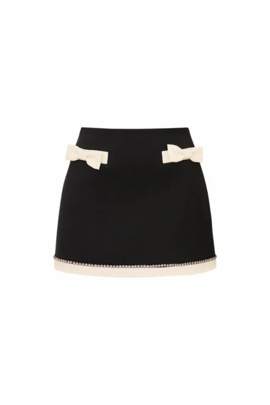 Loveshackfancy - Edeness Mini Skirt - Black sold by Jessie Boutique