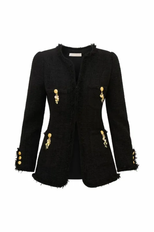 Loveshackfancy - Adrina Jacket - Black sold by Jessie Boutique