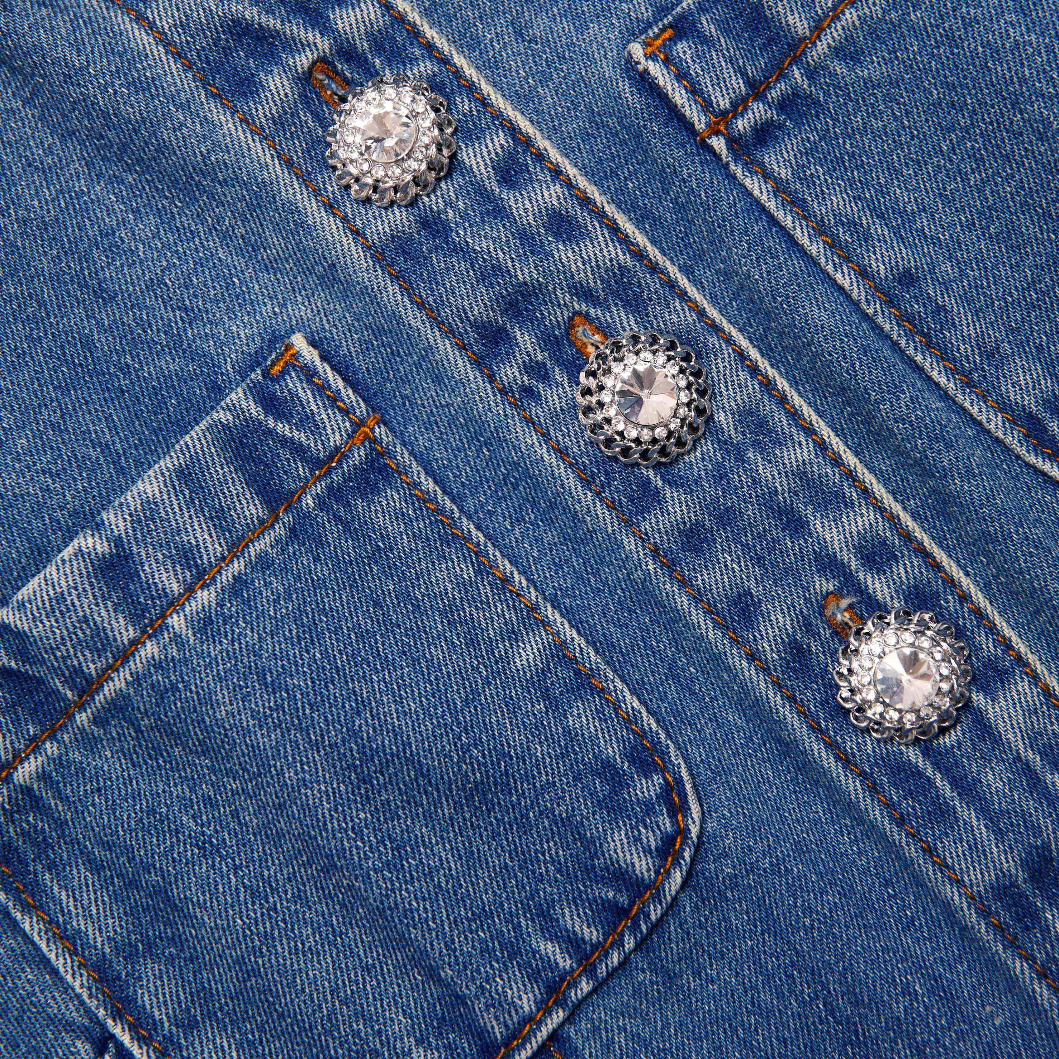 Self-portrait - Sleeveless Pearl Mini Dress - Dark Denim sold by Jessie Boutique product image thumbnail 3