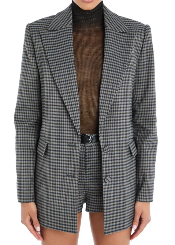 SER.O.YA - Walter Blazer - Charcoal Houndstooth sold by Jessie Boutique