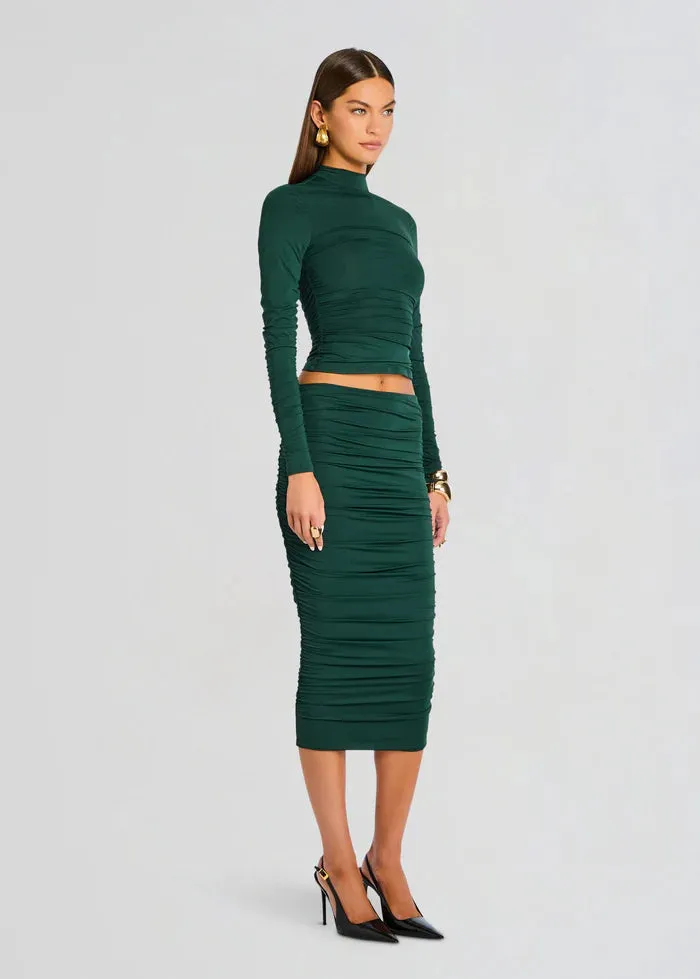 SER.O.YA - Dulcie Ruched Top - Evergreen sold by Jessie Boutique product image thumbnail 3
