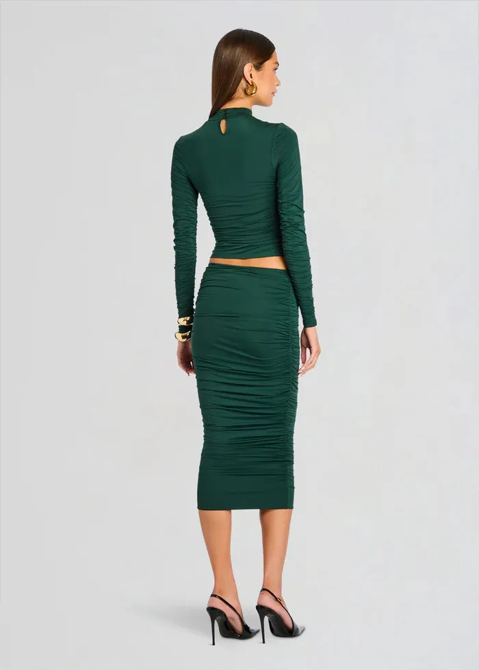 SER.O.YA - Dulcie Ruched Top - Evergreen sold by Jessie Boutique product image thumbnail 4