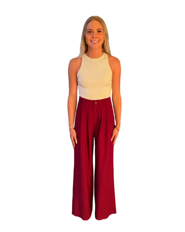 Nonchalant - Fabi Pants - Bourdeaux | Jessie Boutique Exclusive Color sold by Jessie Boutique