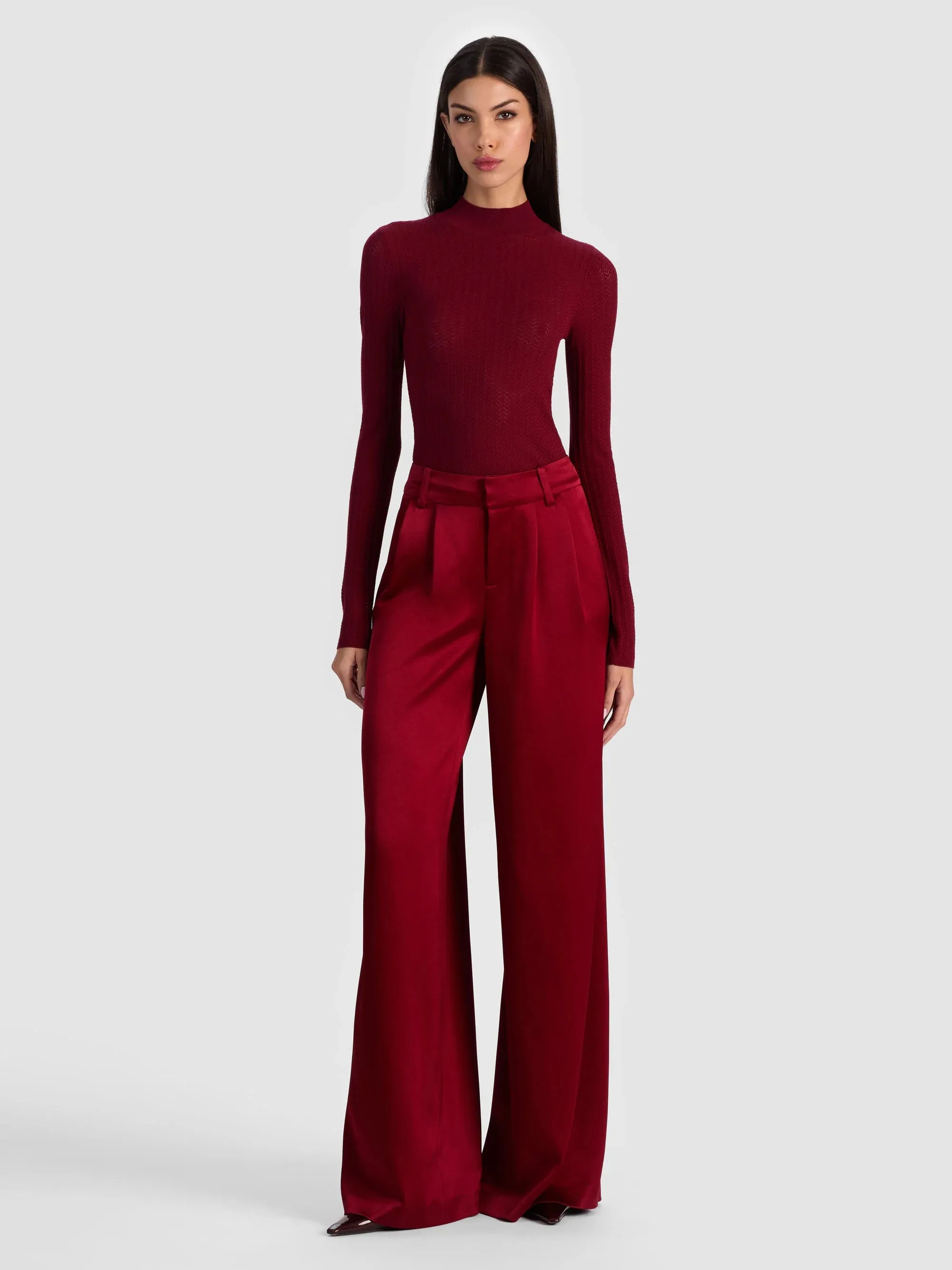 Alice + Olivia - Kennedy Trouser - Oxblood sold by Jessie Boutique