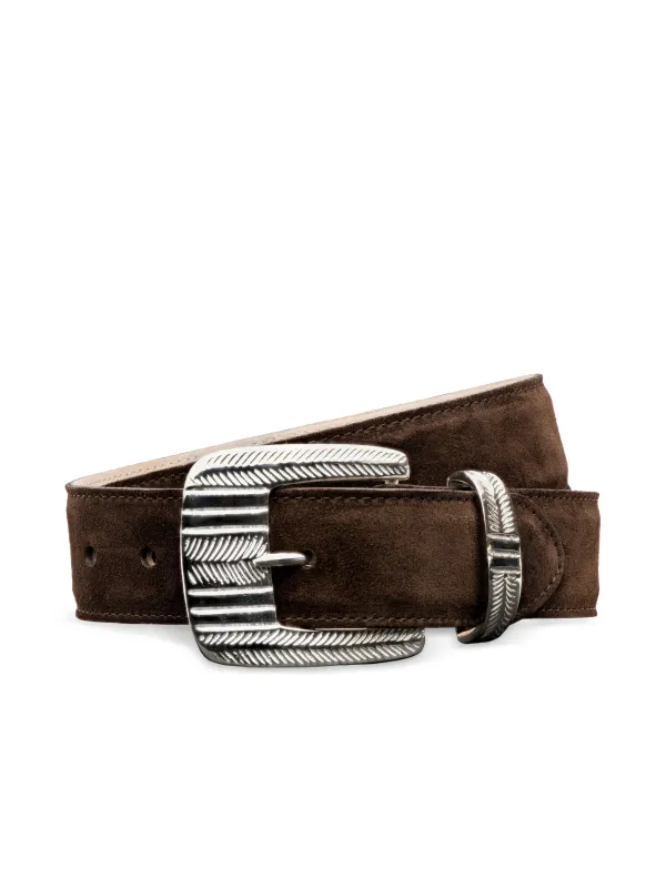 L'agence - Aya Suede Belt - Chocolate Brown sold by Jessie Boutique