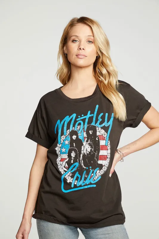 Chaser - Motley Crue Stars & Studs Tee - Union Black sold by Jessie Boutique