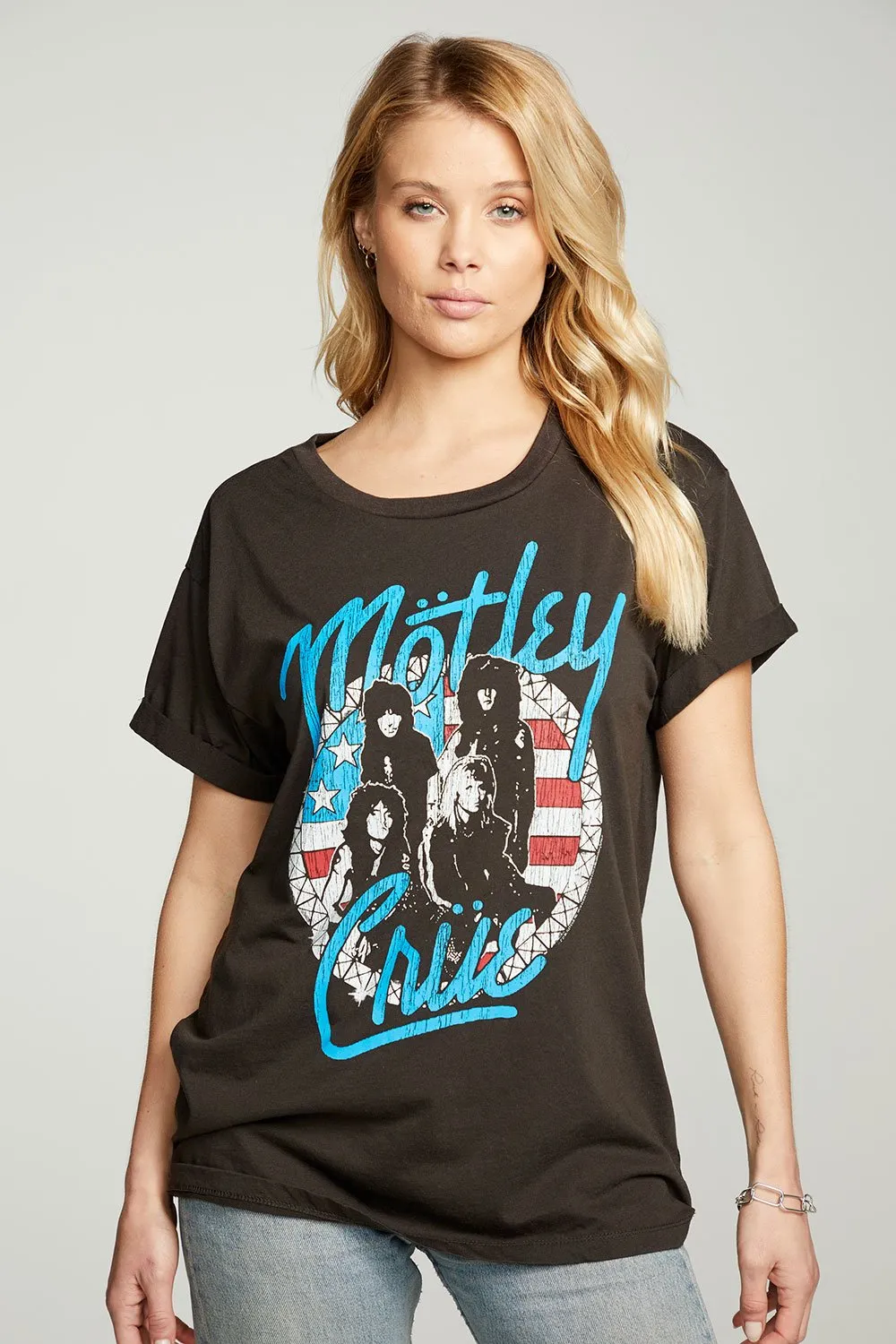 Chaser - Motley Crue Stars & Studs Tee - Union Black sold by Jessie Boutique product image thumbnail 2