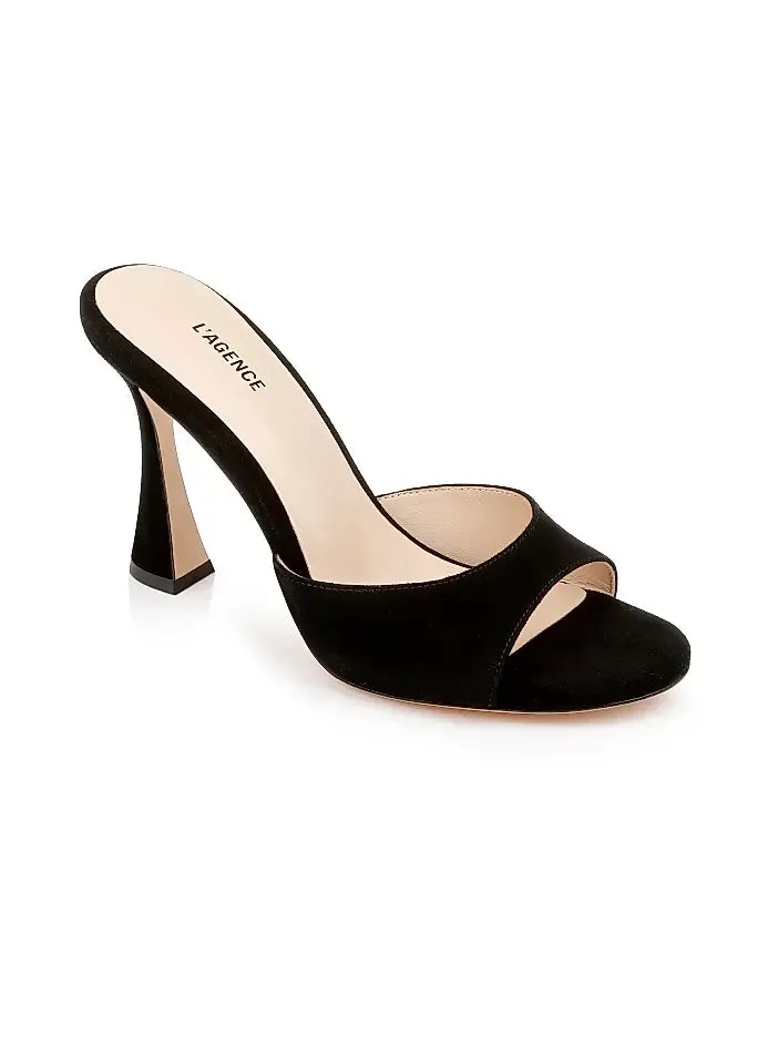 L’agence - Avery Open Toe Mules - Black Suede sold by Jessie Boutique