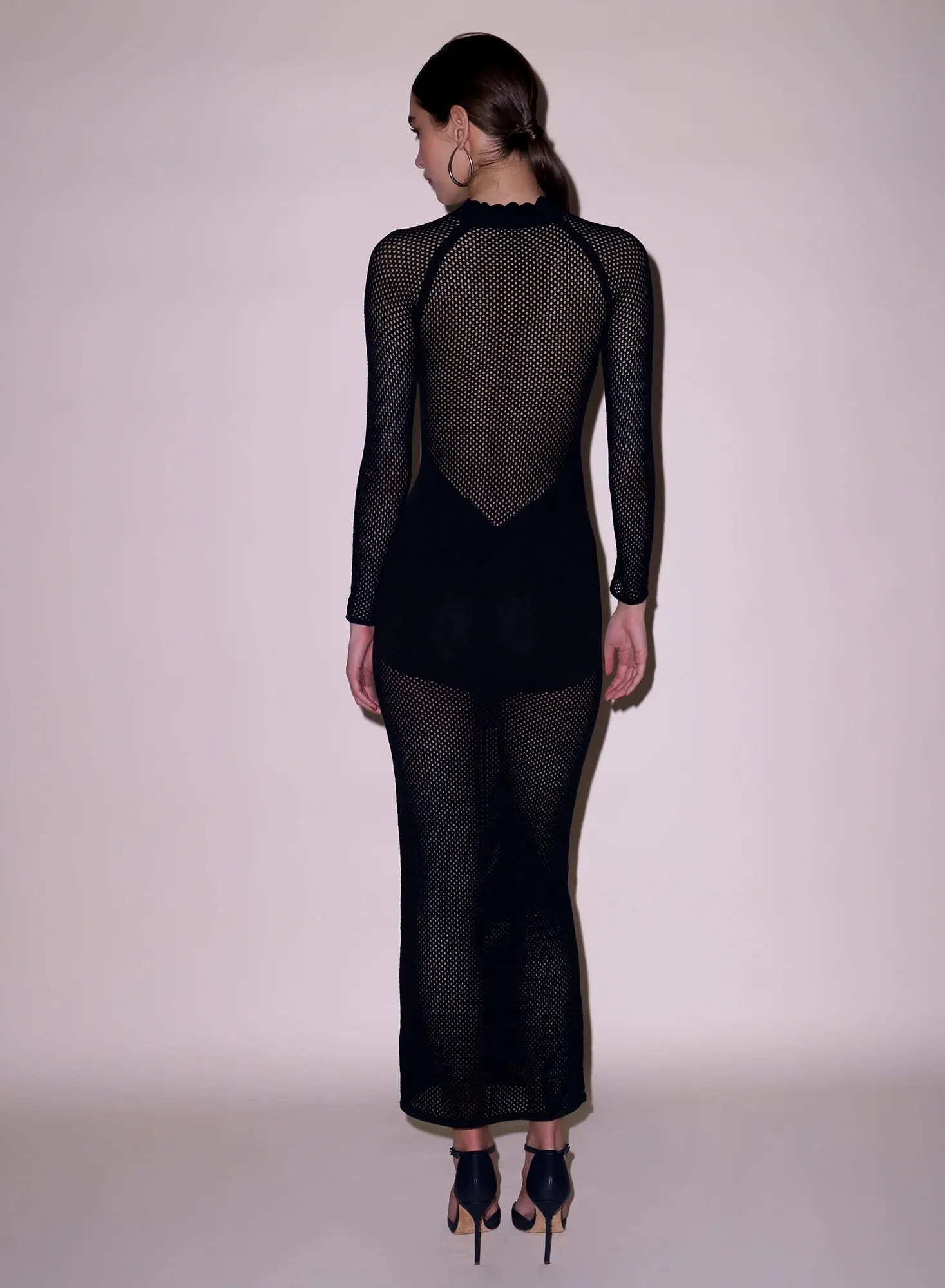 Fleur Du Mal - Scalloped Pointelle Knit Dress - Black sold by Jessie Boutique product image thumbnail 4