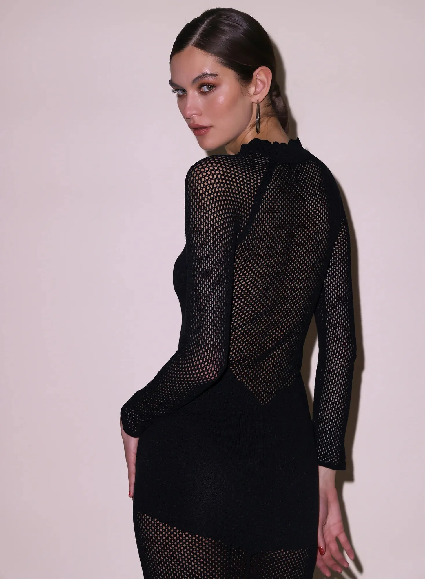 Fleur Du Mal - Scalloped Pointelle Knit Dress - Black sold by Jessie Boutique product image thumbnail 3