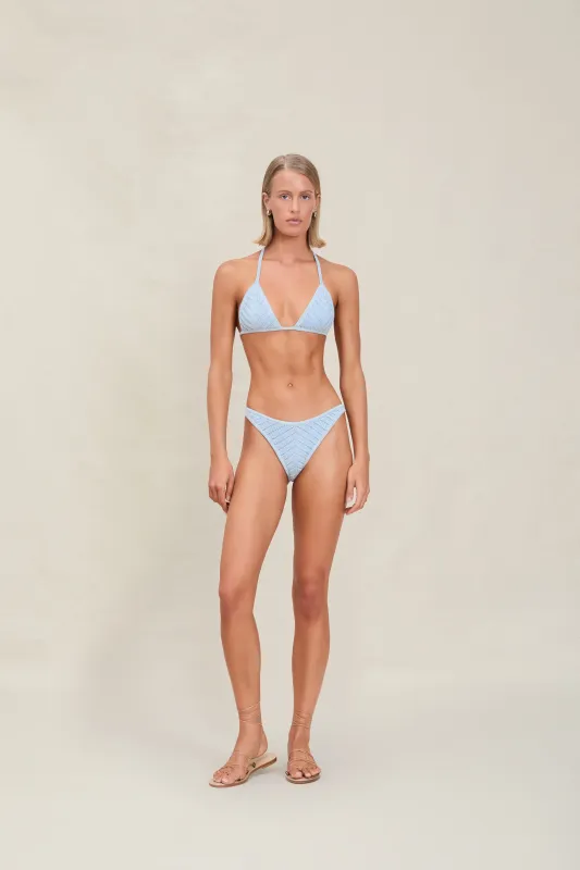 Devon Windsor - Lola Metallic Knit Bottom - Azure sold by Jessie Boutique