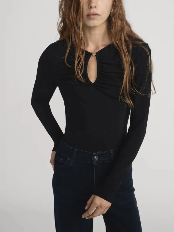 Frame - The Keyhole Top - Black sold by Jessie Boutique
