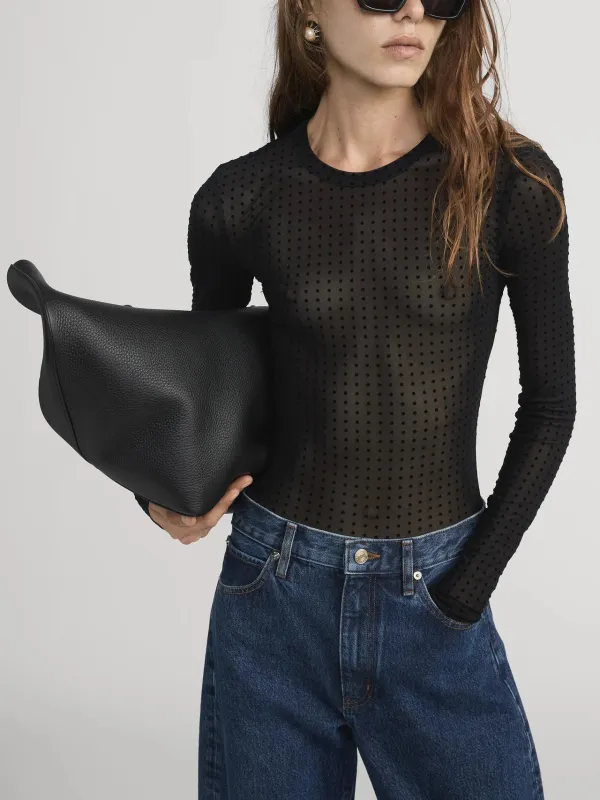 Frame - The Mesh Polka Dot Top - Black sold by Jessie Boutique