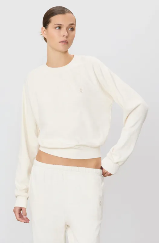 Eterne - Shrunken Raglan Sweatshirt - Bone sold by Jessie Boutique