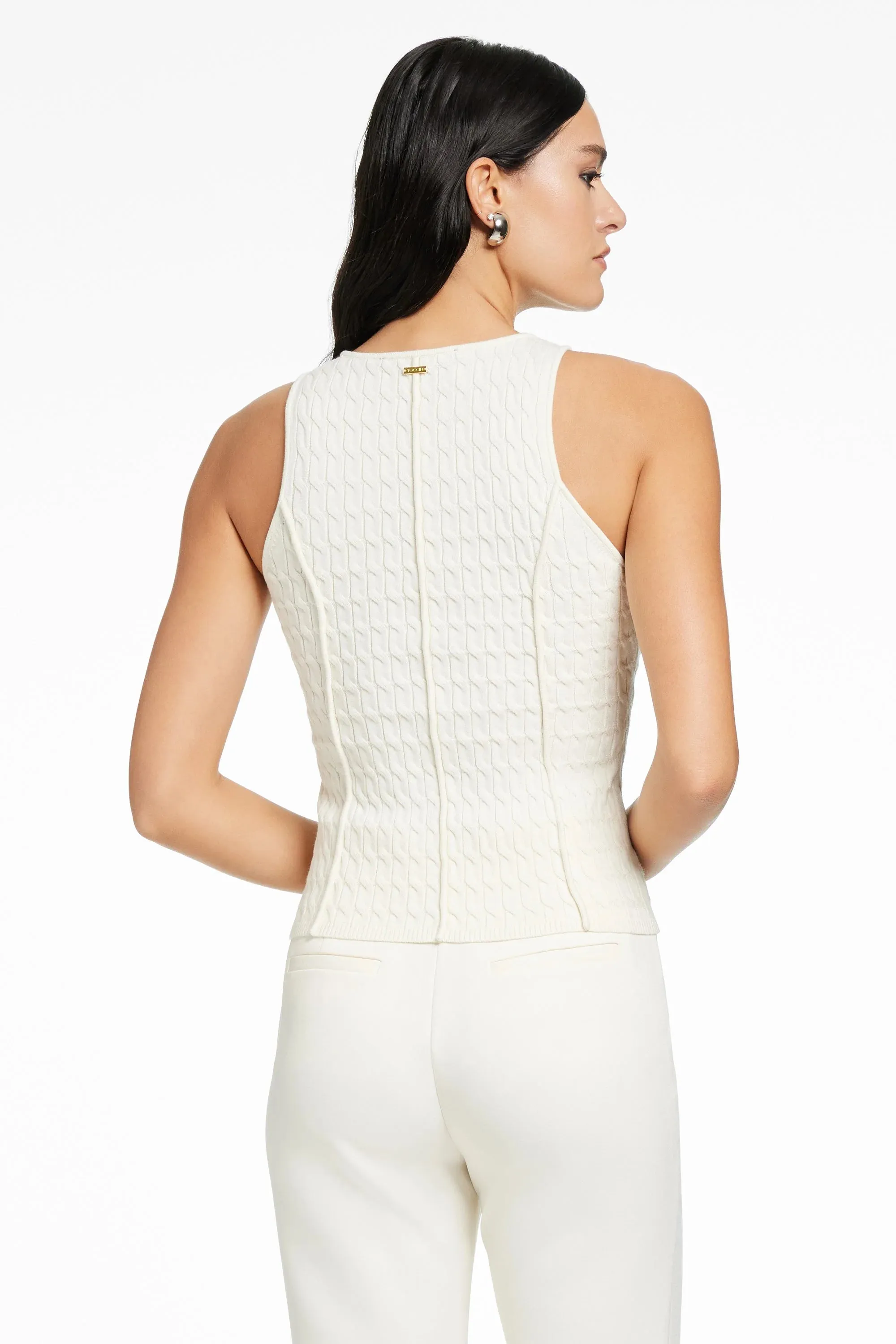 Toccin - Joyce Seamed Racer Tank - Ivory sold by Jessie Boutique product image thumbnail 2