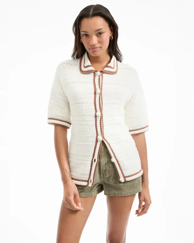 Veronica Beard - Jadine Half-Sleeve Cardigan - Dove made by Veronica Beard