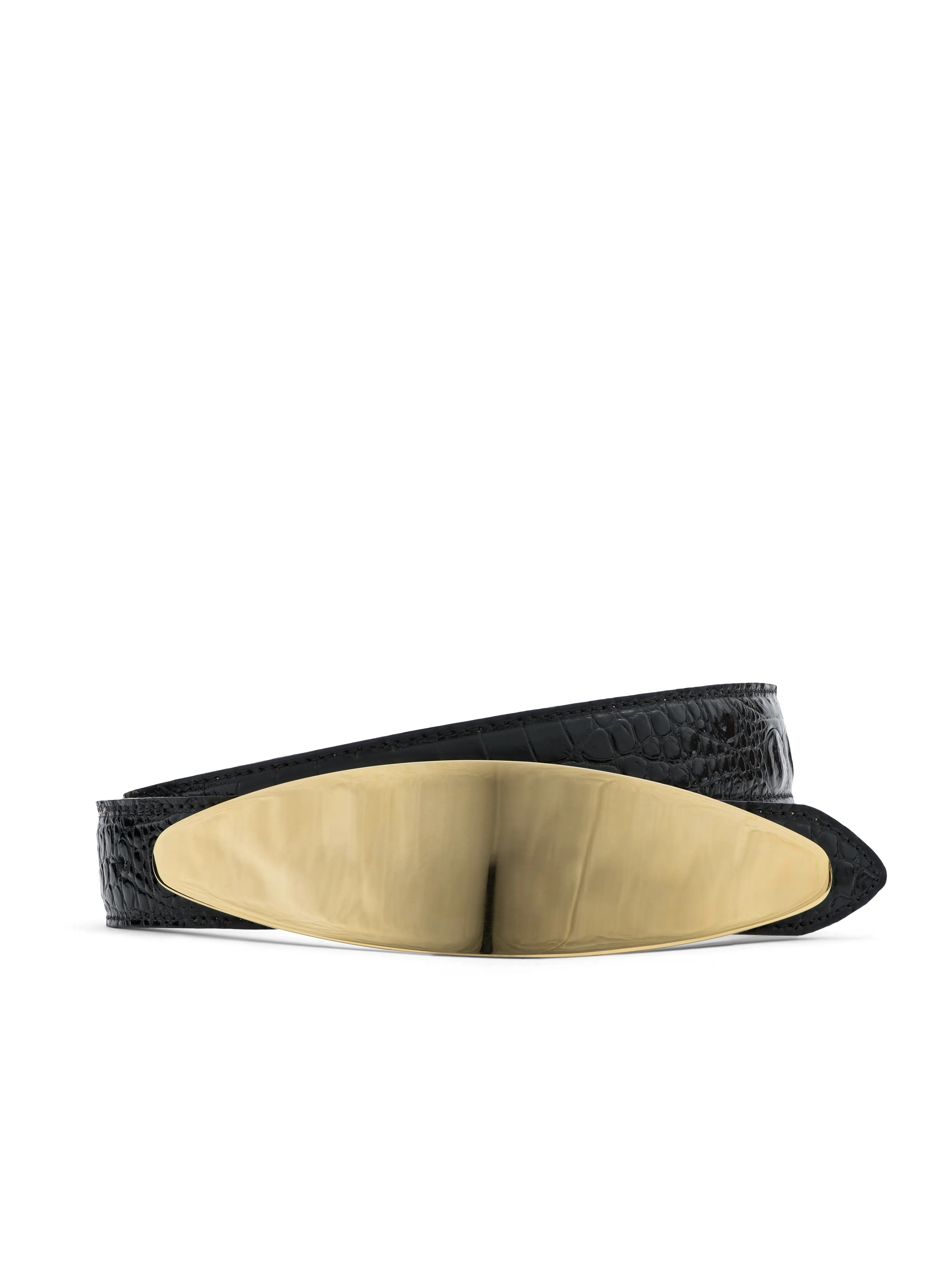 L'agence - Maroux Croc-Embossed Leather Belt - Black Croc Embossed sold by Jessie Boutique product image thumbnail 5