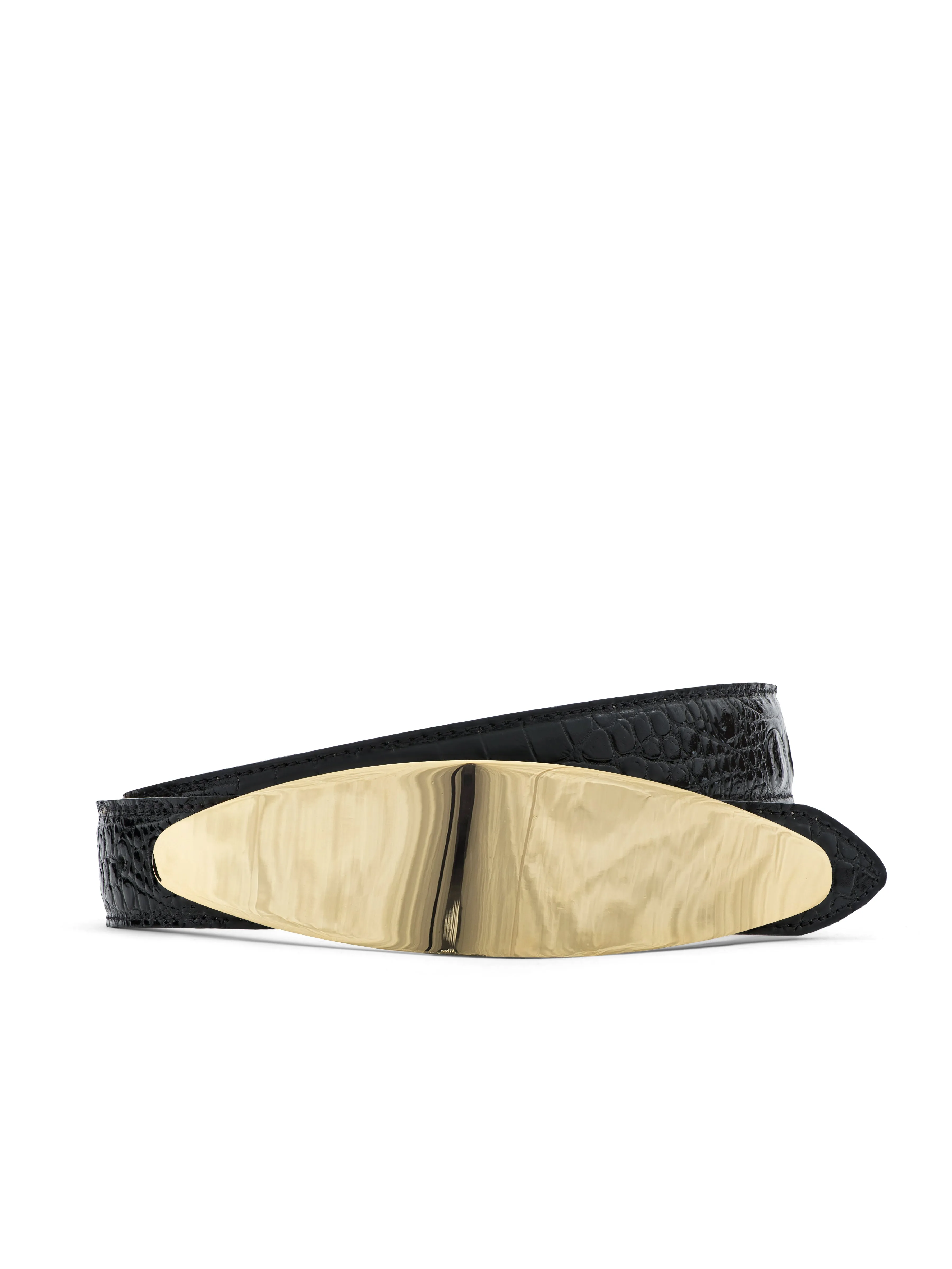 L'agence - Maroux Croc-Embossed Leather Belt - Black Croc Embossed sold by Jessie Boutique product image thumbnail 2