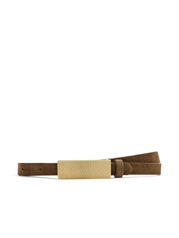 L'agence - Elyse Croc-Embossed Leather Belt - Tan Suede sold by Jessie Boutique