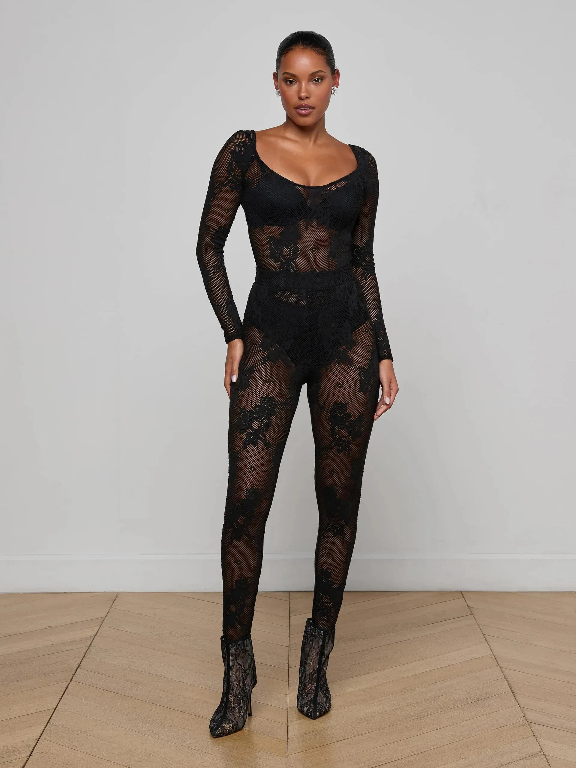 L'agence - Gwendolyn Mesh Knit Bodysuit - Black sold by Jessie Boutique product image thumbnail 3