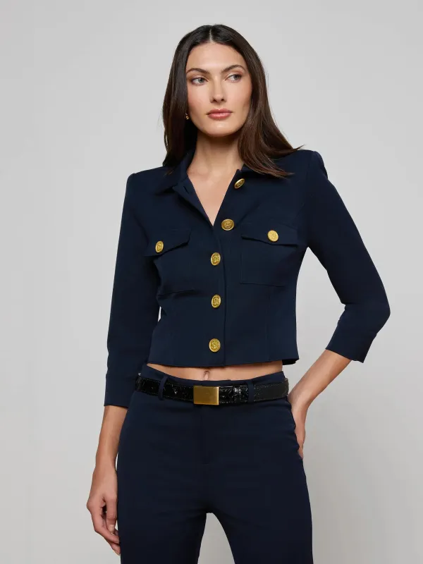 L'agence - Kumi Cropped Jacket - Midnight sold by Jessie Boutique