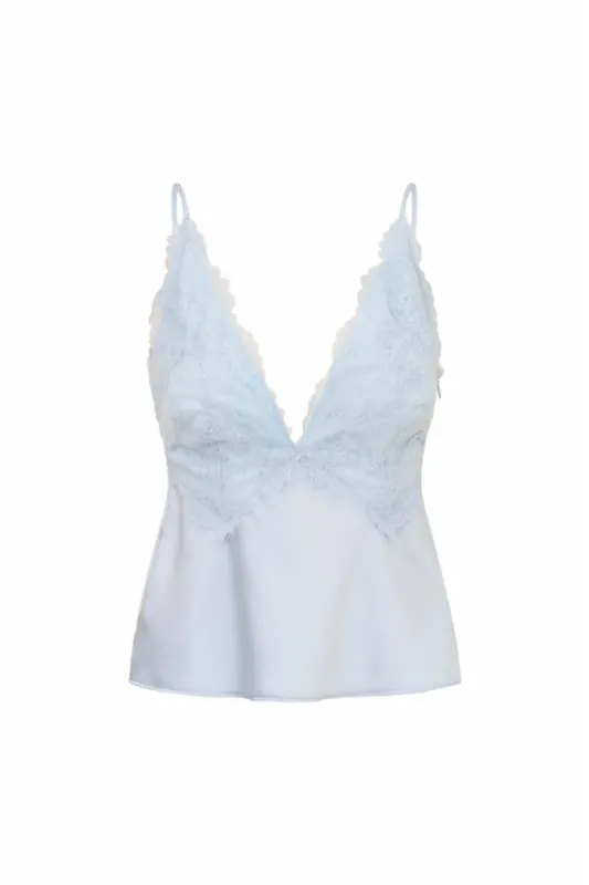 Loveshackfancy - Elloryn Satin Cami Top - Airy Blue sold by Jessie Boutique