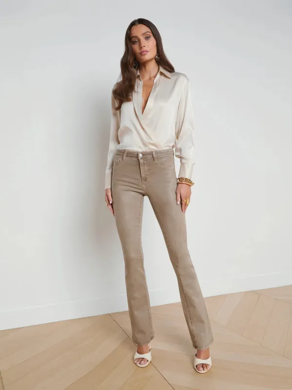 L'agence - Selma Coated Bootcut Jean - Rye Coated sold by Jessie Boutique