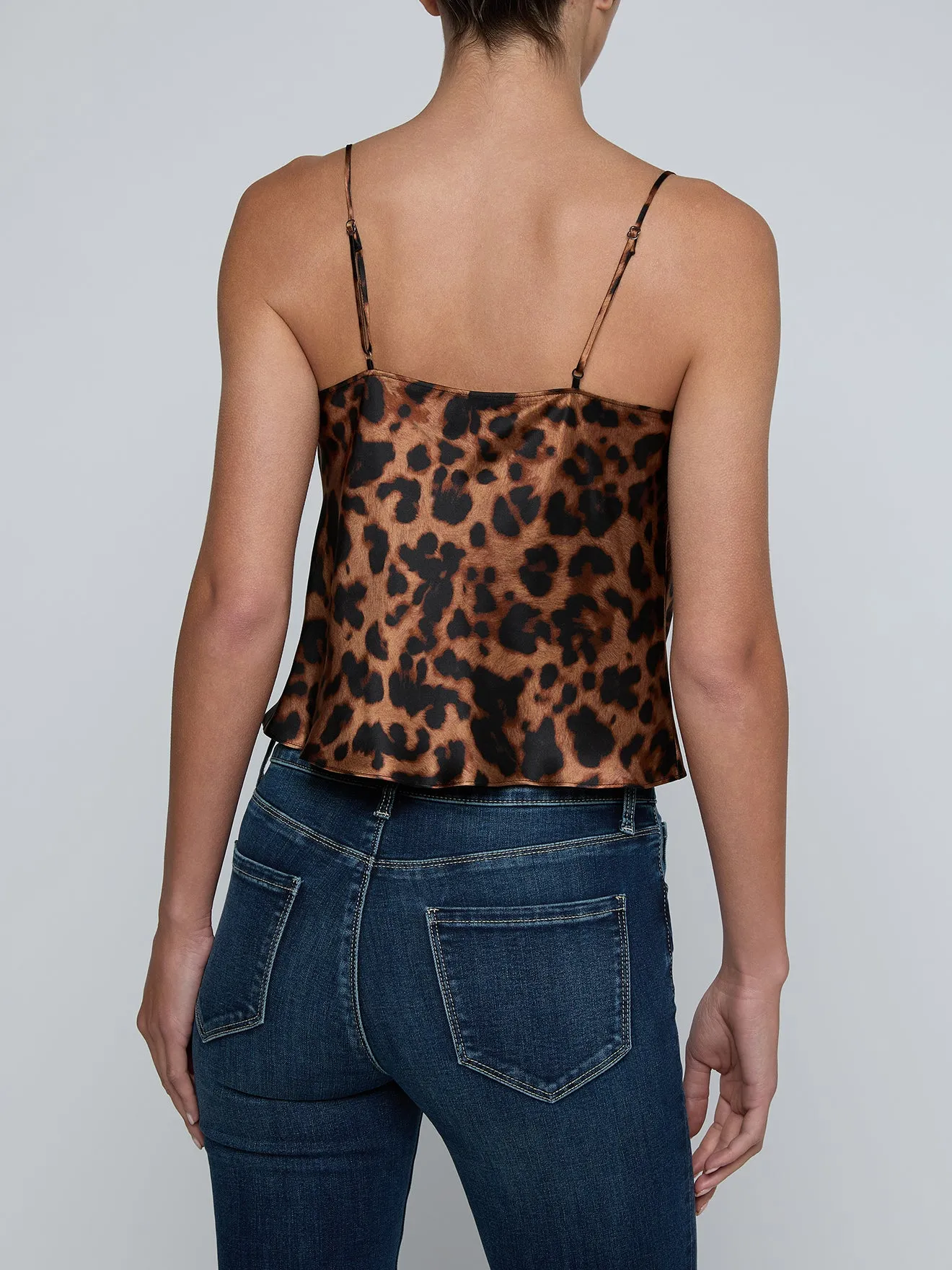 L'agence - Calista Silk Camisole - Brown Multi Amur Leopard sold by Jessie Boutique product image thumbnail 5