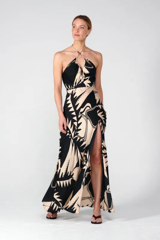Poupette St Barth - Long Dress Stella - Black Oasis sold by Jessie Boutique