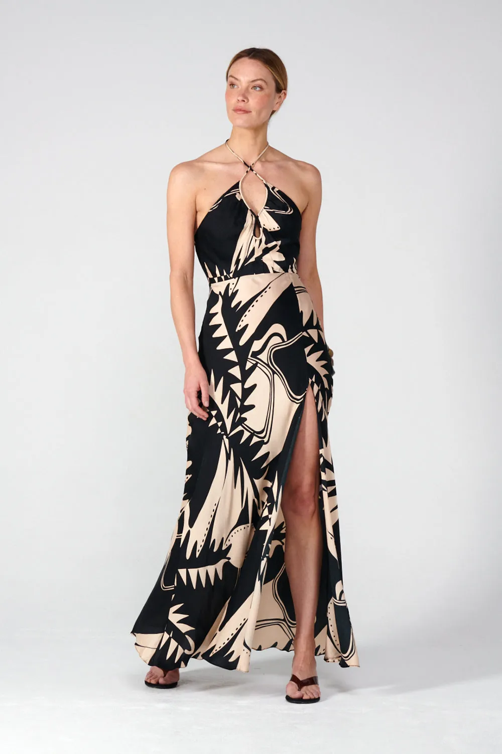 Poupette St Barth - Long Dress Stella - Black Oasis sold by Jessie Boutique