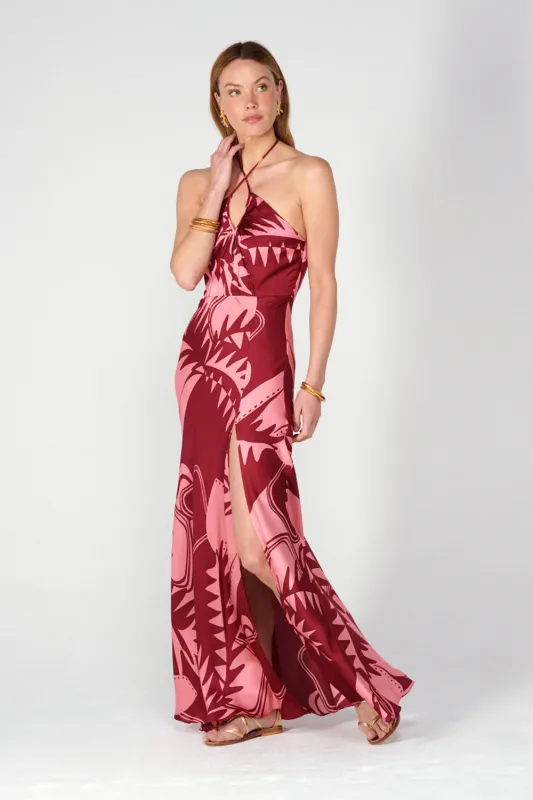 Poupette St Barth - Long Dress Stella - Bordo Oasis sold by Jessie Boutique