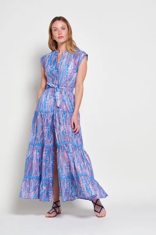 Poupette St Barth - Long Dress Kora - Blue Akoya sold by Jessie Boutique
