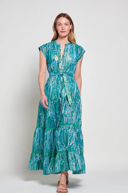 Poupette St Barth - Long Dress Kora - Green Akoya sold by Jessie Boutique