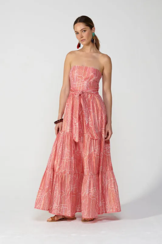 Poupette St Barth - Long Dress Thelma - Pink Akoya sold by Jessie Boutique