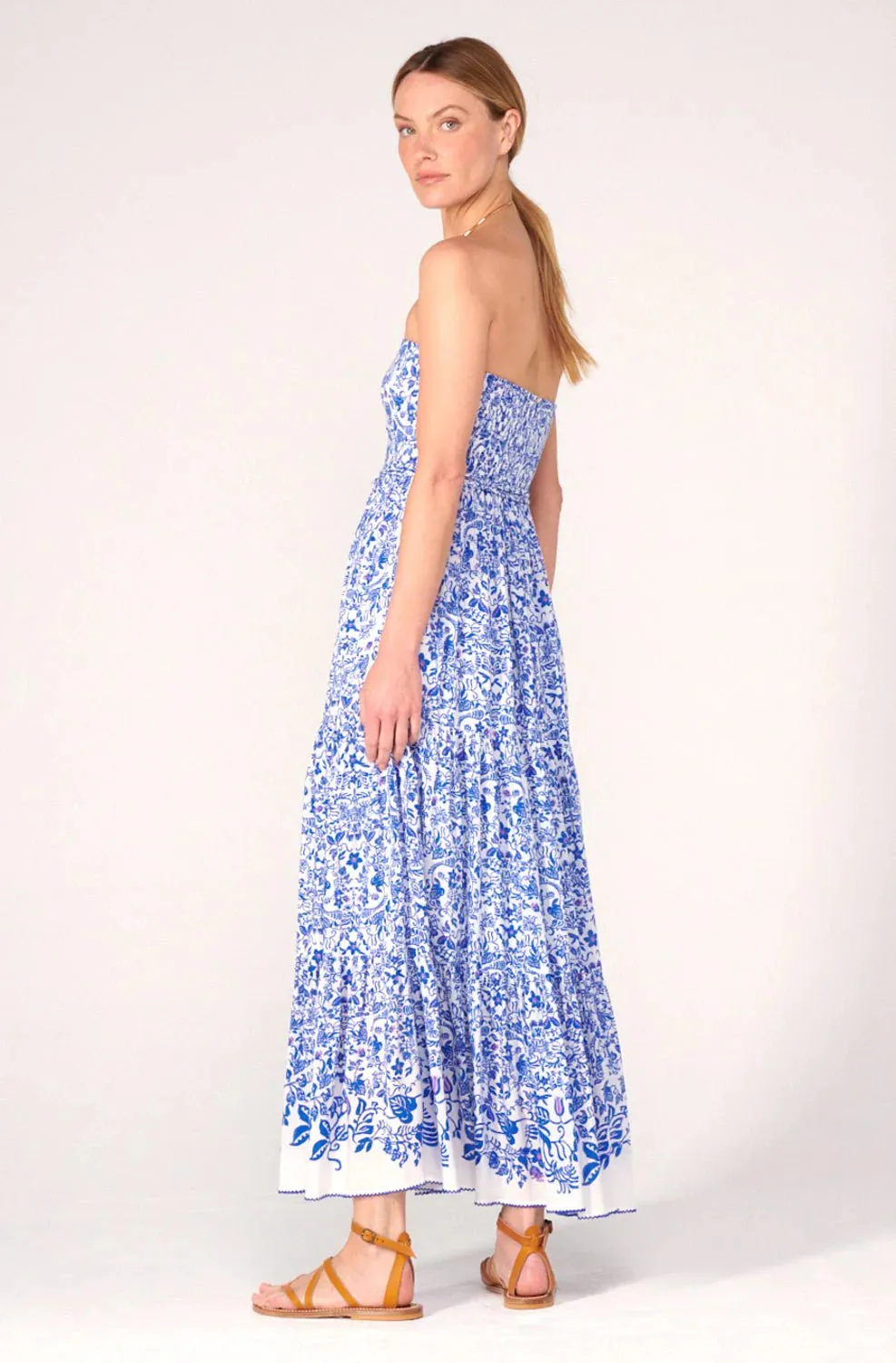Poupette St Barth - Long Dress Thelma - Blue Tiare sold by Jessie Boutique product image thumbnail 2
