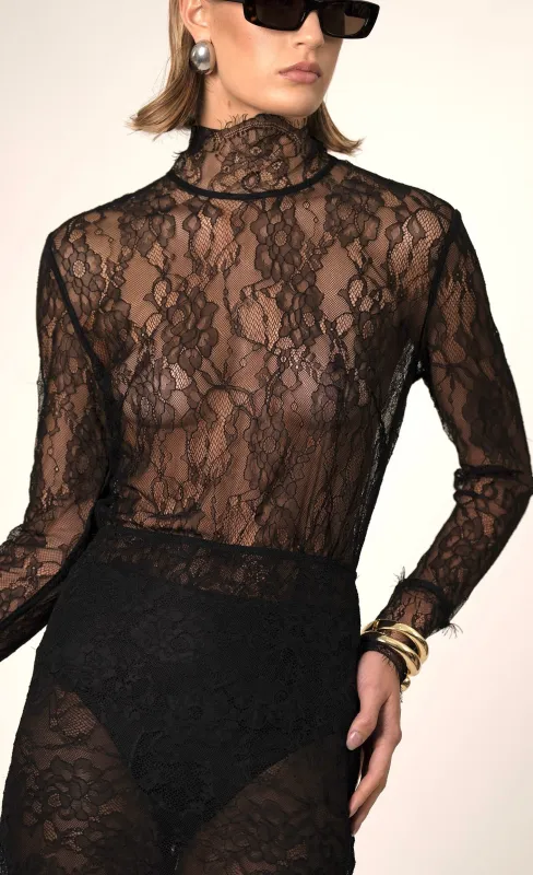 Nonchalant - Mary Lace Top - Black sold by Jessie Boutique