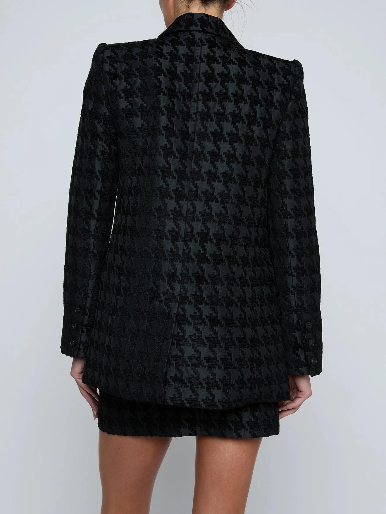 L'agence - Cambrie Oversized Houndstooth Blazer - Black/Black Houndstooth sold by Jessie Boutique product image thumbnail 4