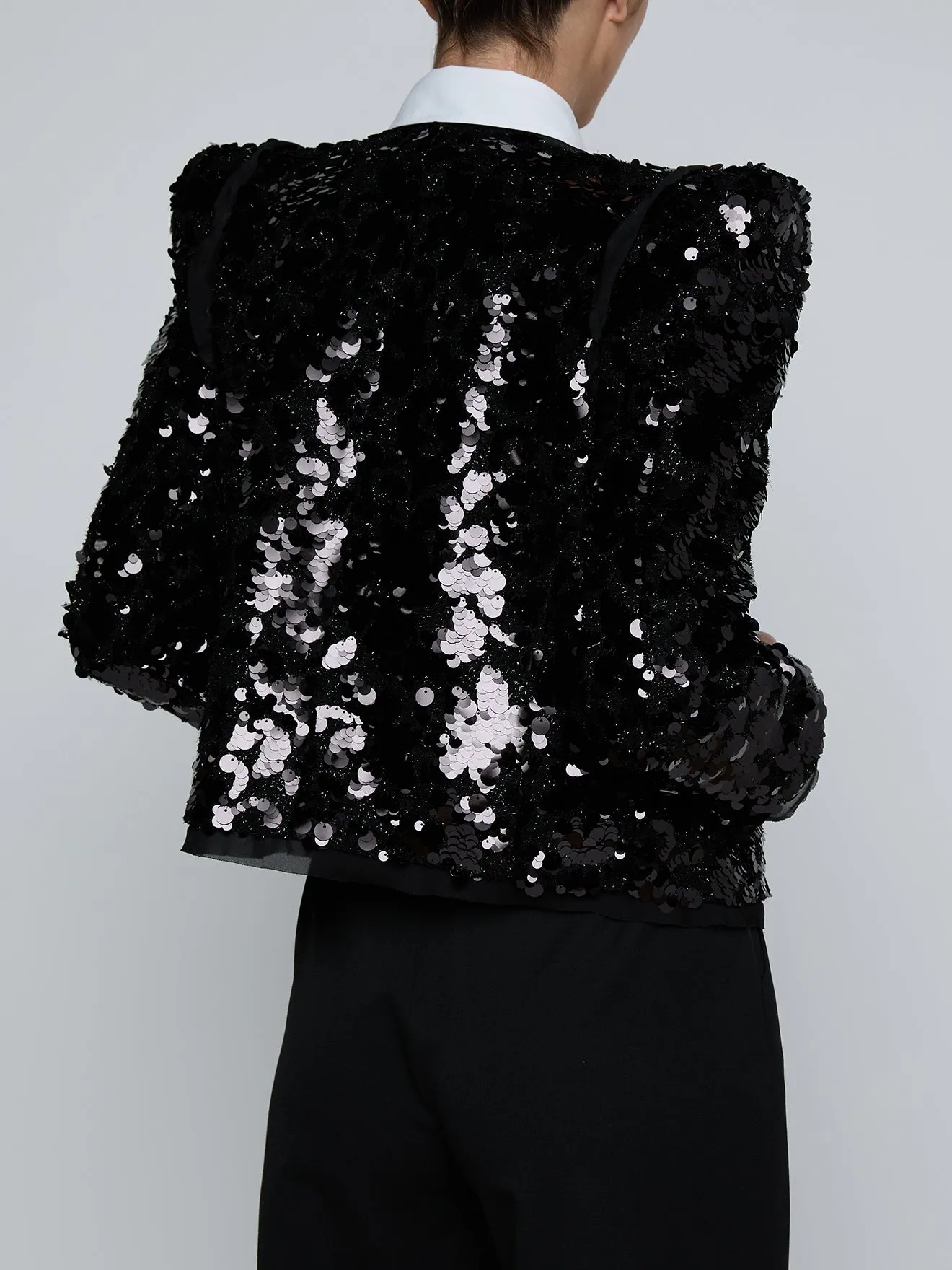 L'agence - Shai Paillette Jacket - Black sold by Jessie Boutique product image thumbnail 4